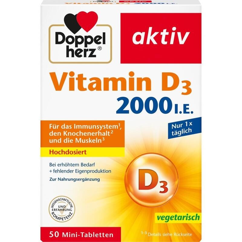 DOPPELHERZ Vitamin D3 2000 I.E. Tabletten