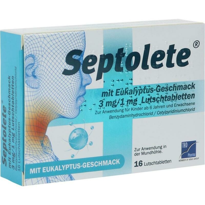 SEPTOLETE m.Eukalyptus-Geschmack 3mg/1mg Lut.-Tab.