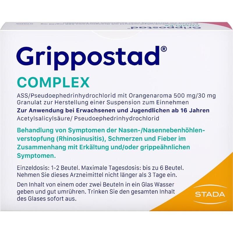 GRIPPOSTAD Complex ASS/Pseudoeph.500/30 mg Orange