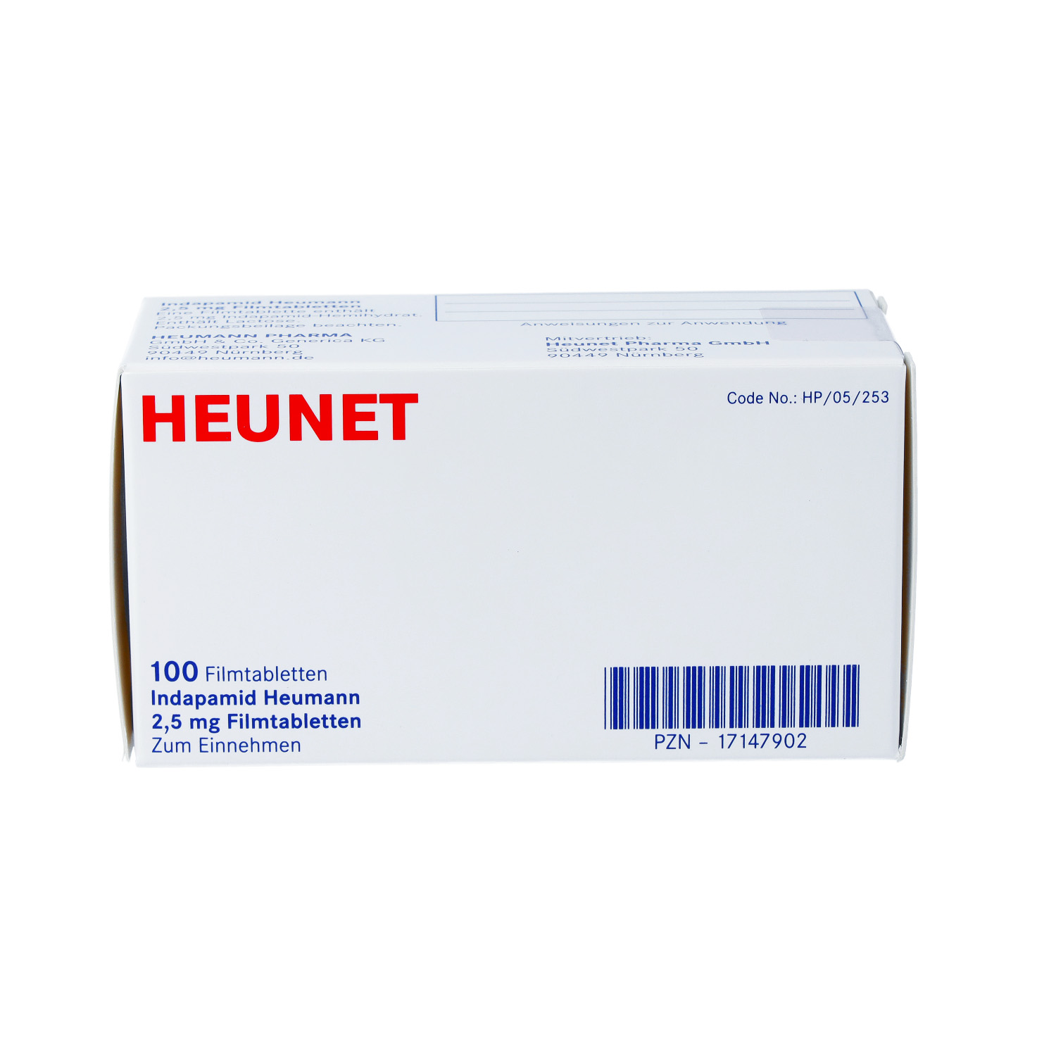 INDAPAMID Heumann 2,5 mg Filmtabletten Heunet