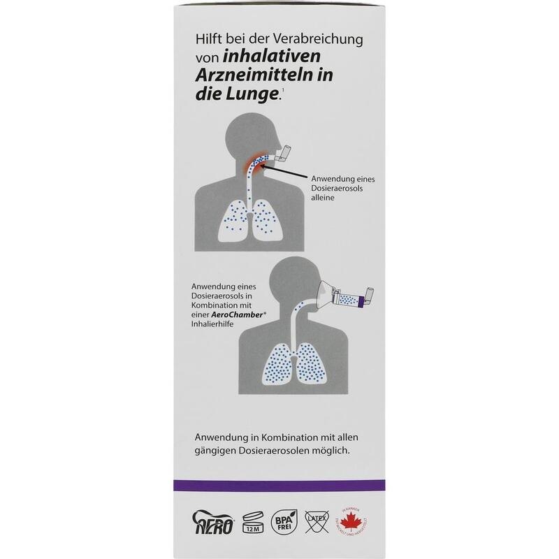 AEROCHAMBER m.kl.Maske f.Erw.u.Kdr.ab 5 Jahre lila