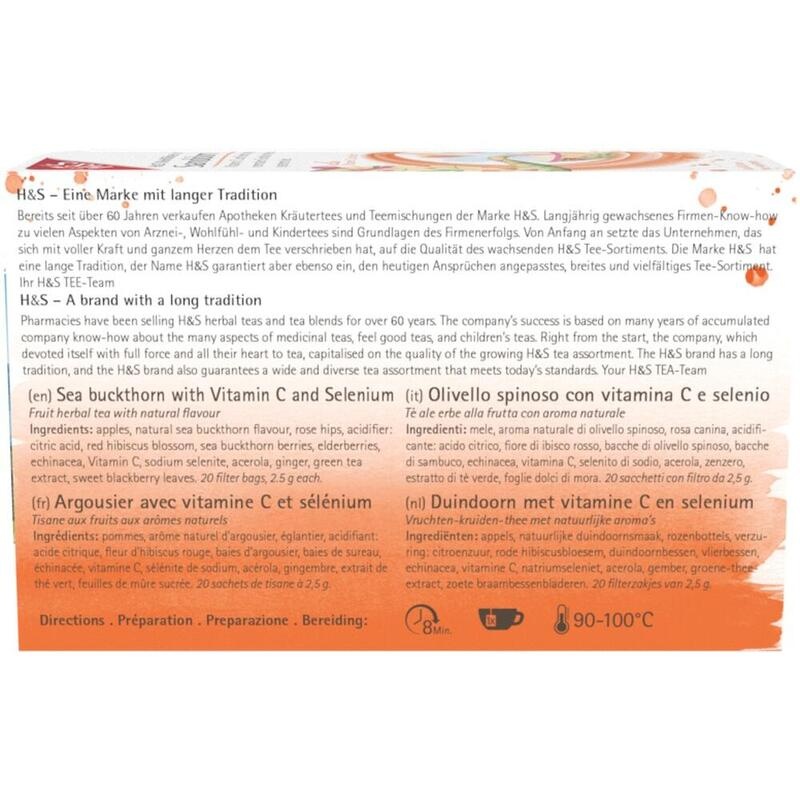 H&S Sanddorn m.Vitamin C und Selen Filterbeutel