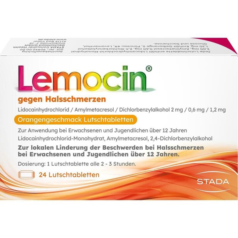 LEMOCIN gegen Halsschmerzen Orangengeschmack Lut.