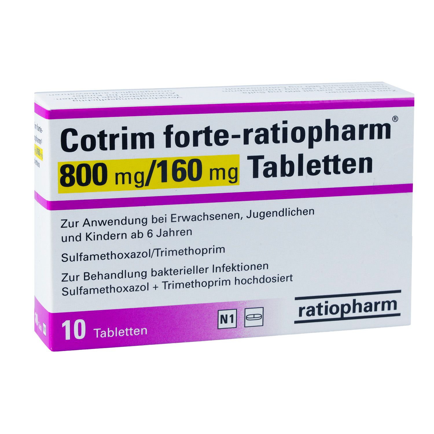 COTRIM forte-ratiopharm 800 mg/160 mg Tabletten