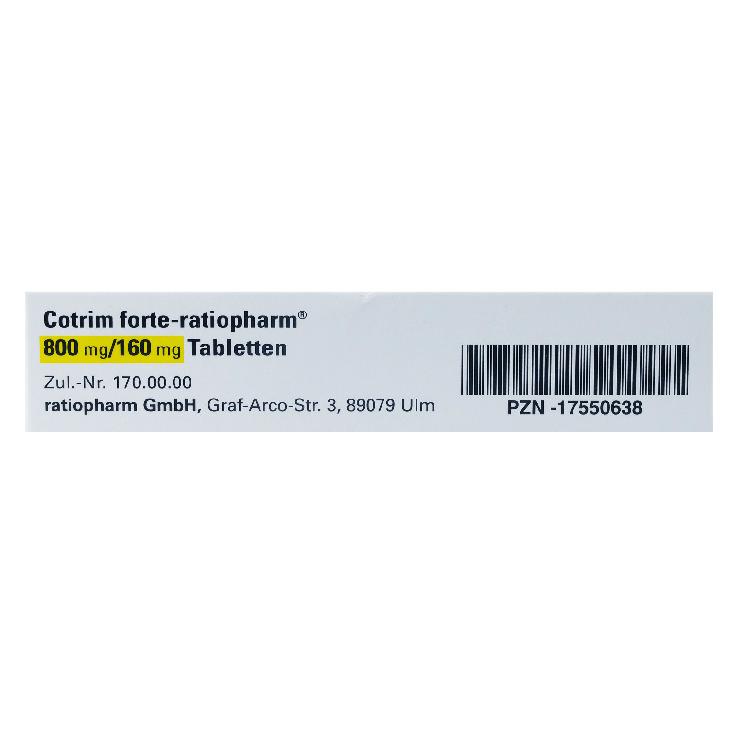 COTRIM forte-ratiopharm 800 mg/160 mg Tabletten