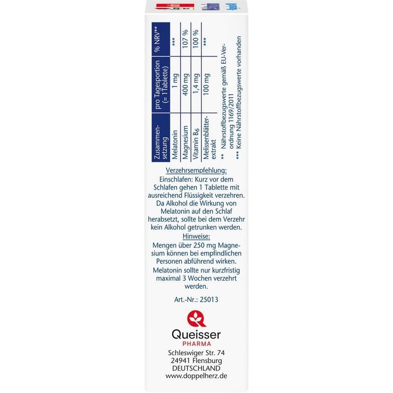 DOPPELHERZ Melatonin+Magnesium 400 Tabletten