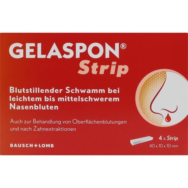 GELASPON Strip 1x1x4 cm Gelatineschwamm