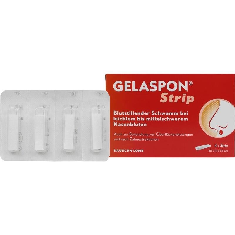 GELASPON Strip 1x1x4 cm Gelatineschwamm