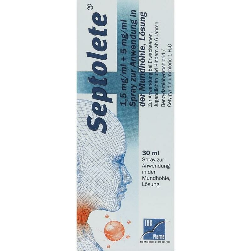 SEPTOLETE 1,5mg/ml + 5mg/ml Spr.z.Anw.i.d.Mundhö.