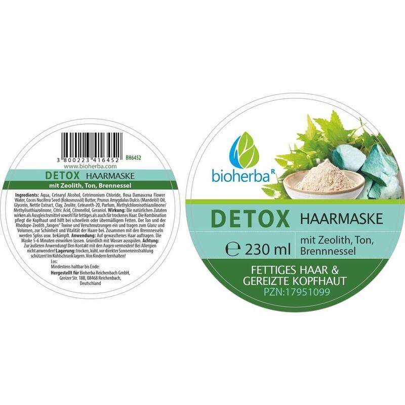 DETOX Haarmaske mit Zeolith Ton Brennnessel