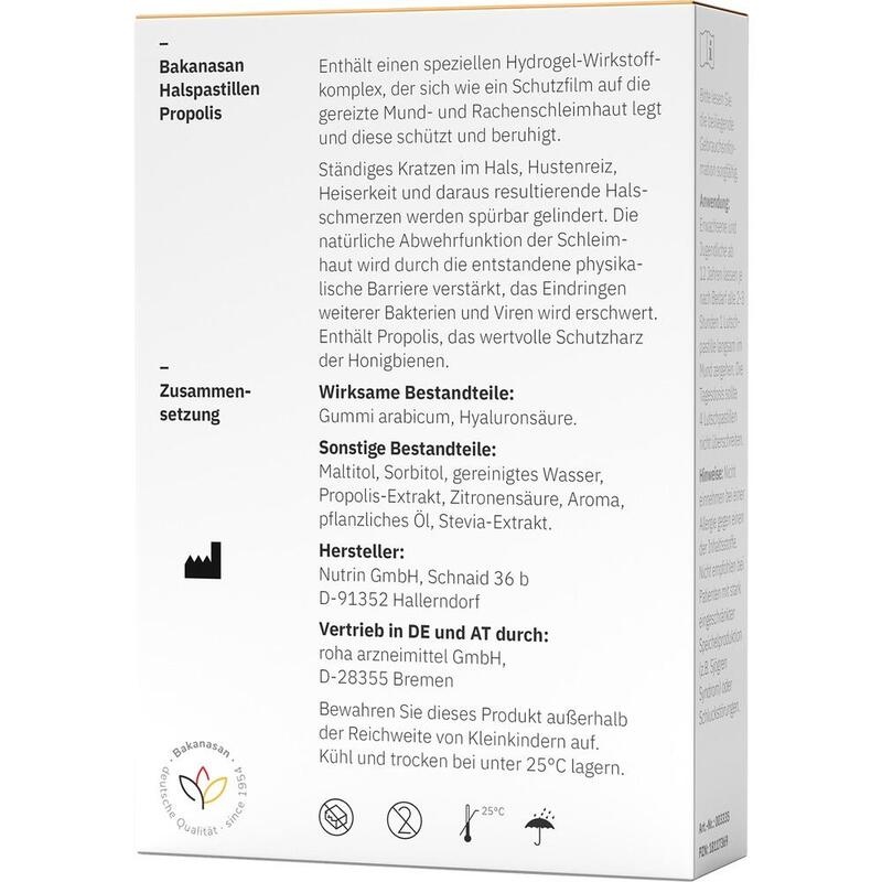 BAKANASAN Halspastillen Propolis