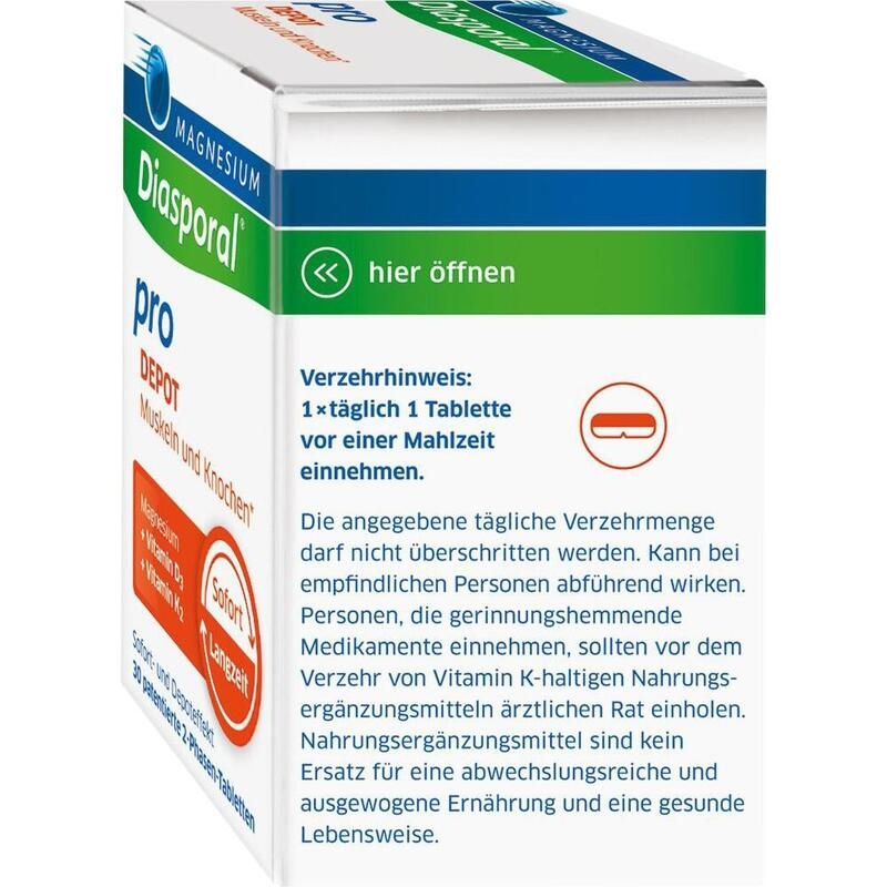 MAGNESIUM DIASPORAL pro+D3+K2 DEPOT Muskel+Kno.Tab