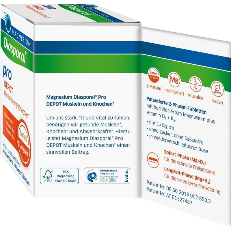 MAGNESIUM DIASPORAL pro+D3+K2 DEPOT Muskel+Kno.Tab