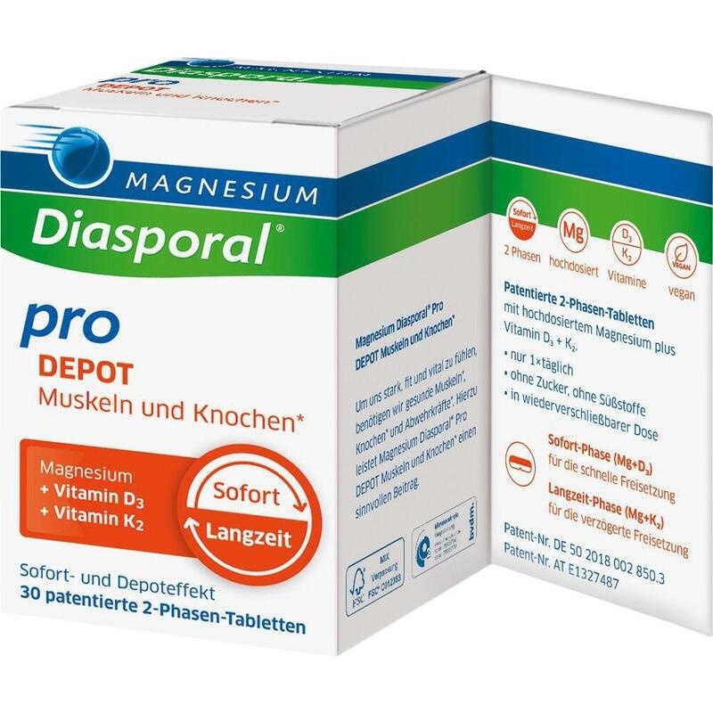 MAGNESIUM DIASPORAL pro+D3+K2 DEPOT Muskel+Kno.Tab