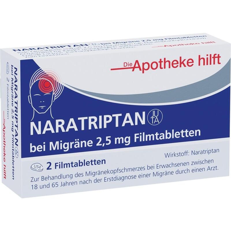 NARATRIPTAN Juta bei Migräne 2,5 mg Filmtabletten