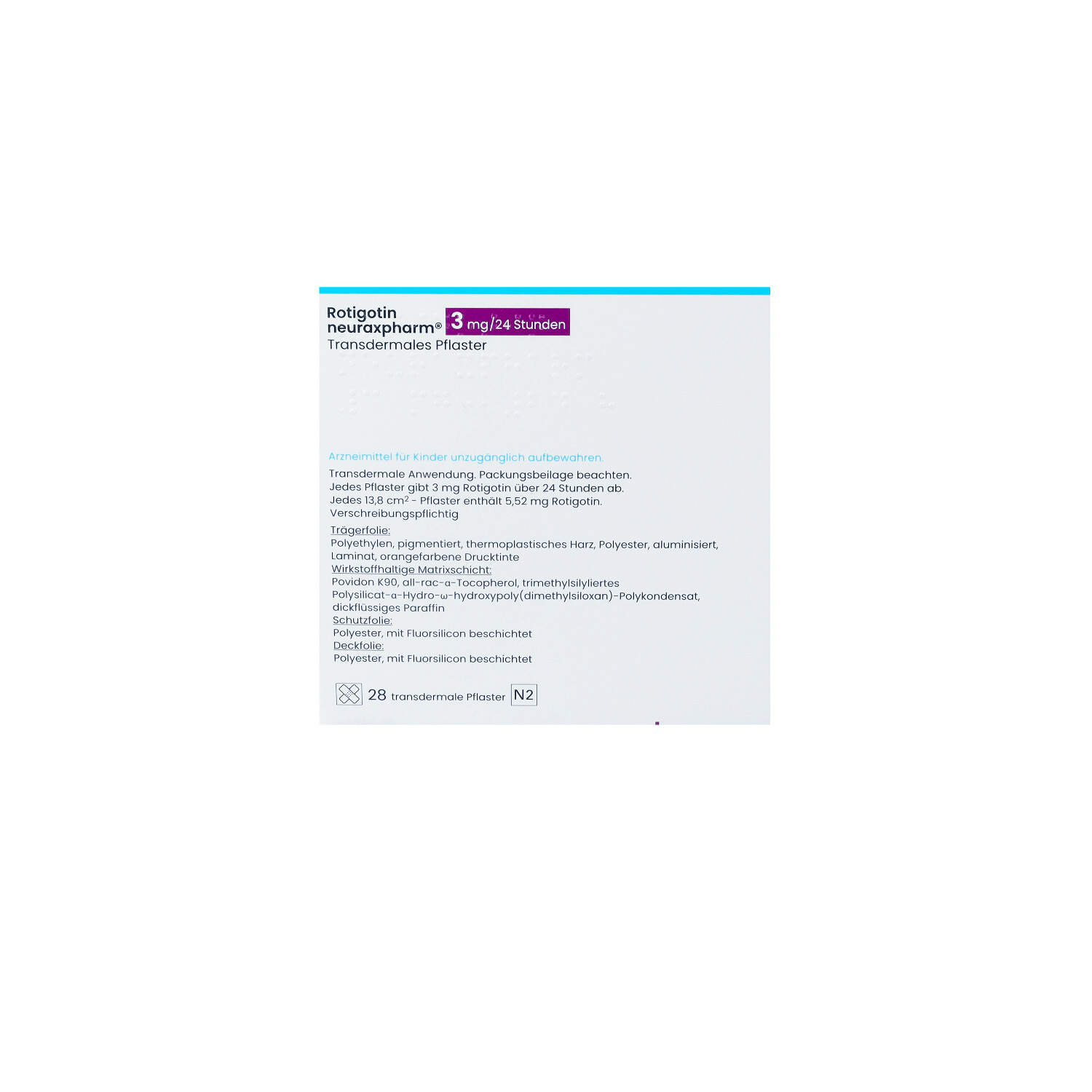 ROTIGOTIN neuraxpharm 3 mg/24 h transderm.Pflaster