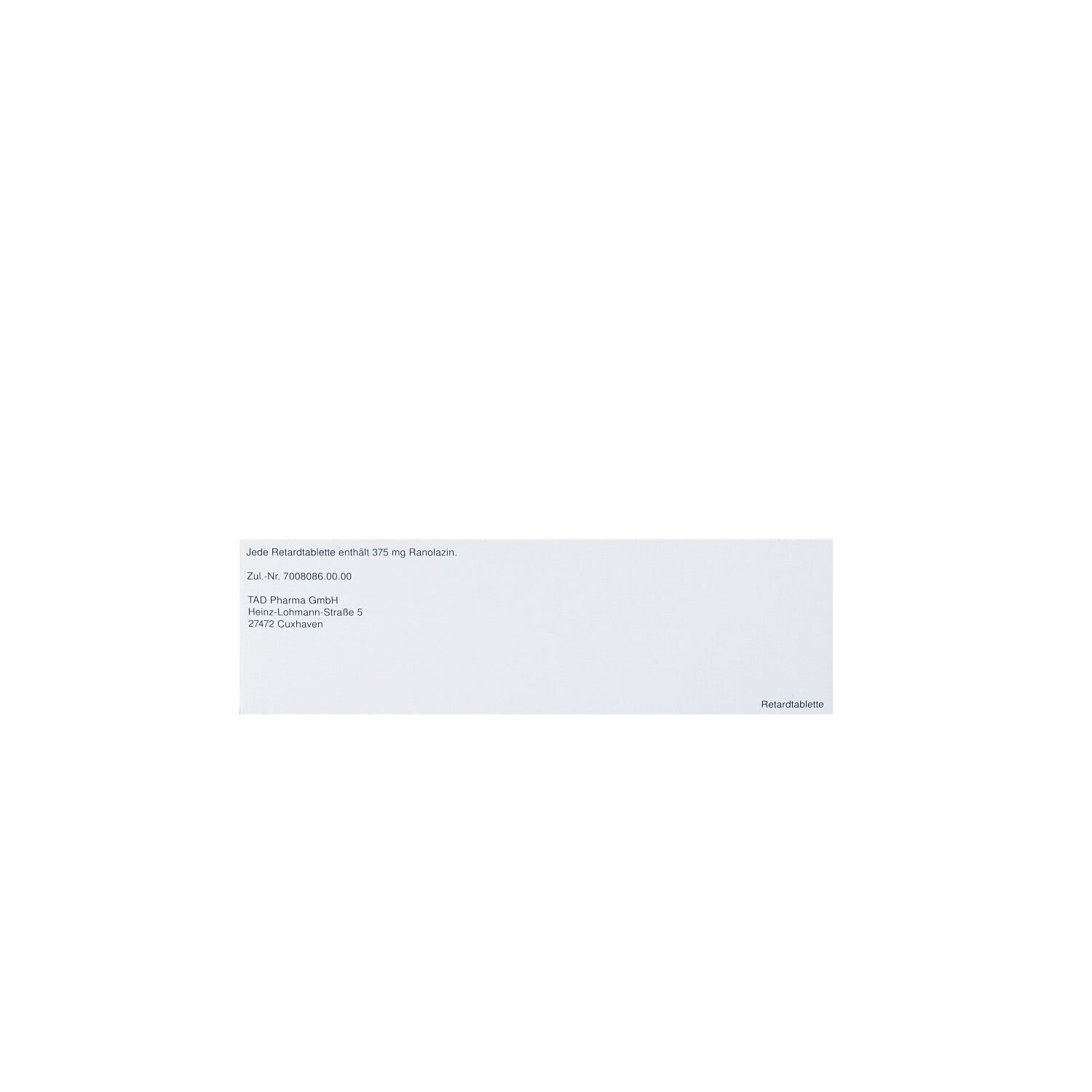 RANOLAZIN TAD 375 mg Retardtabletten