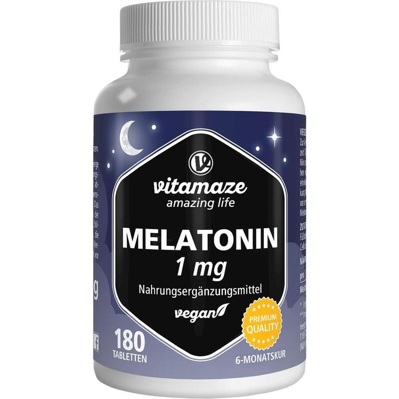MELATONIN 1 mg hochdosiert vegan Tabletten