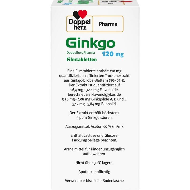 GINKGO DOPPELHERZPHARMA 120 mg Filmtabletten