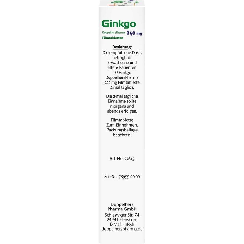 GINKGO DOPPELHERZPHARMA 240 mg Filmtabletten
