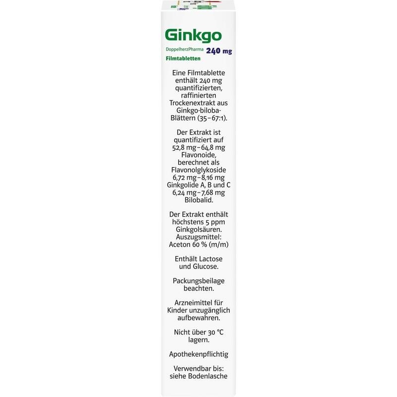 GINKGO DOPPELHERZPHARMA 240 mg Filmtabletten