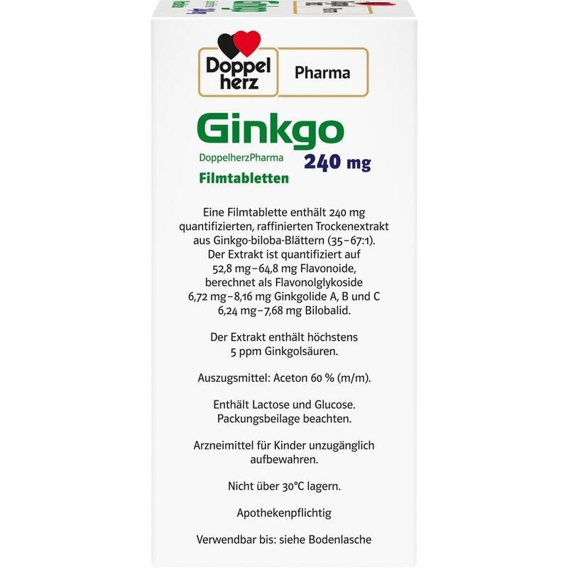 GINKGO DOPPELHERZPHARMA 240 mg Filmtabletten