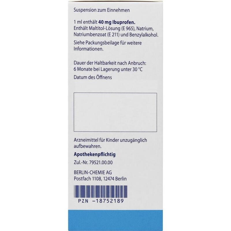 EUDORLIN Ibuprofen 40 mg/ml Suspension z.Einnehmen