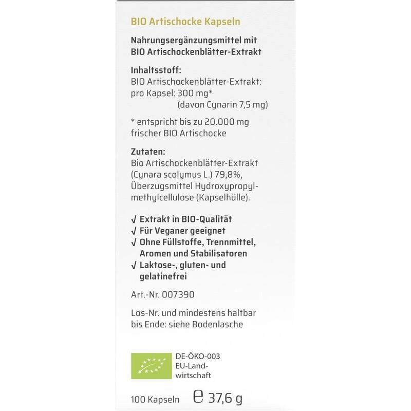 SANHELIOS Bio Artischocke Kapseln