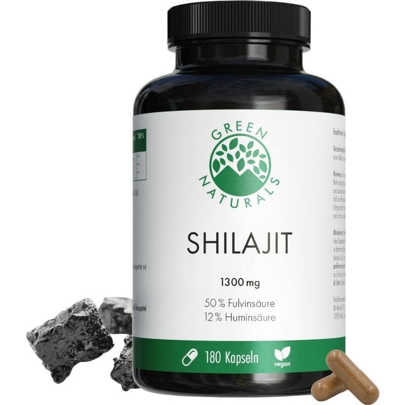GREEN NATURALS Shilajit 1300mg hochdos.vegan Kaps.