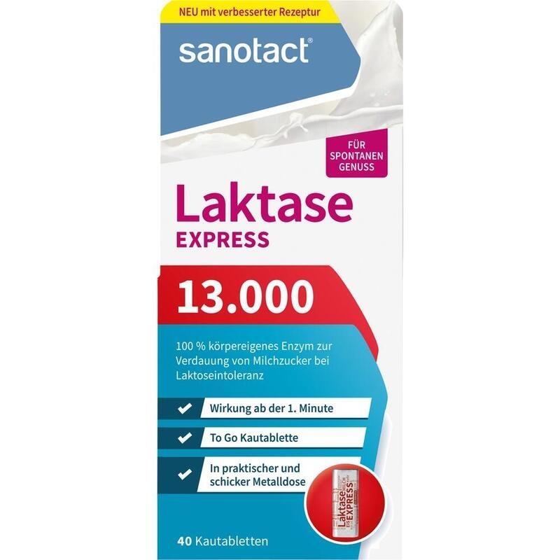 SANOTACT Laktase Express 13.000 Kautabletten