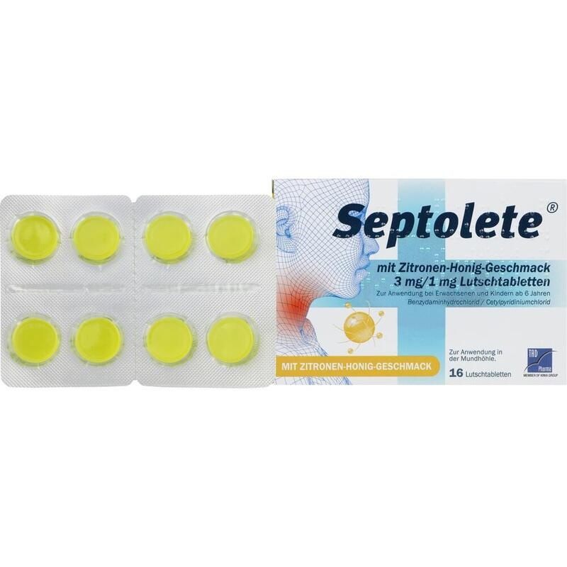 SEPTOLETE m.Zitronen-Honig-Geschm.3mg/1mg Lut.-T.