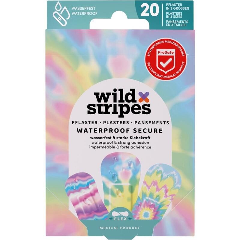WILD STRIPES Pflaster waterproof secu.Rainbow INT