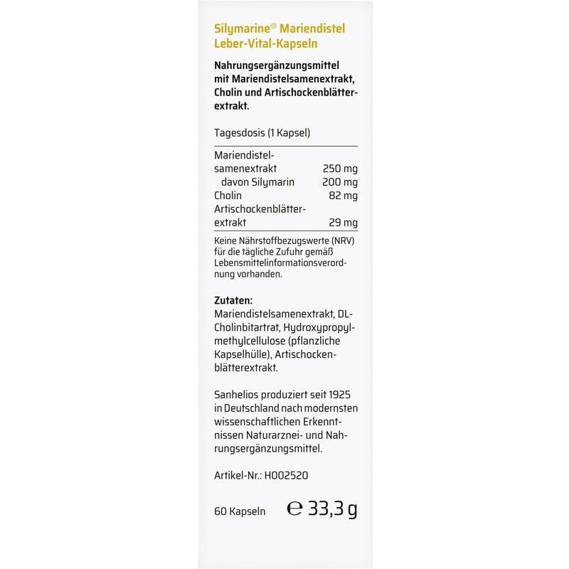 SILYMARINE Mariendistel Leber-Vital-Kapseln