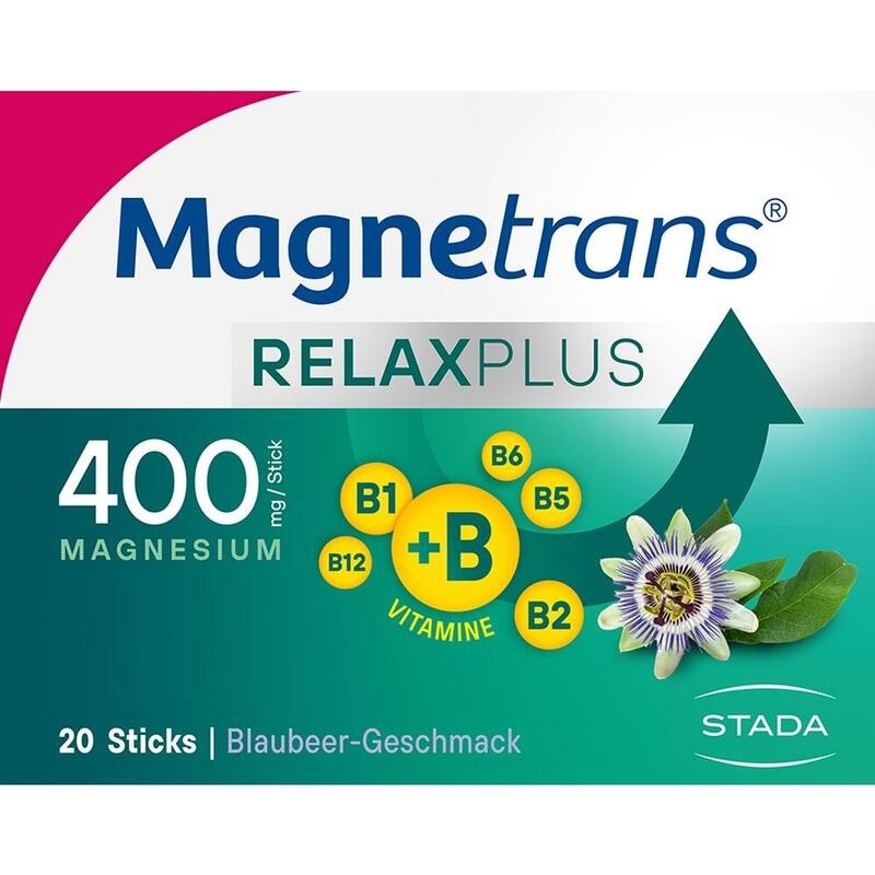 MAGNETRANS Relax+ 400 mg Granulat Sticks Blaubeere