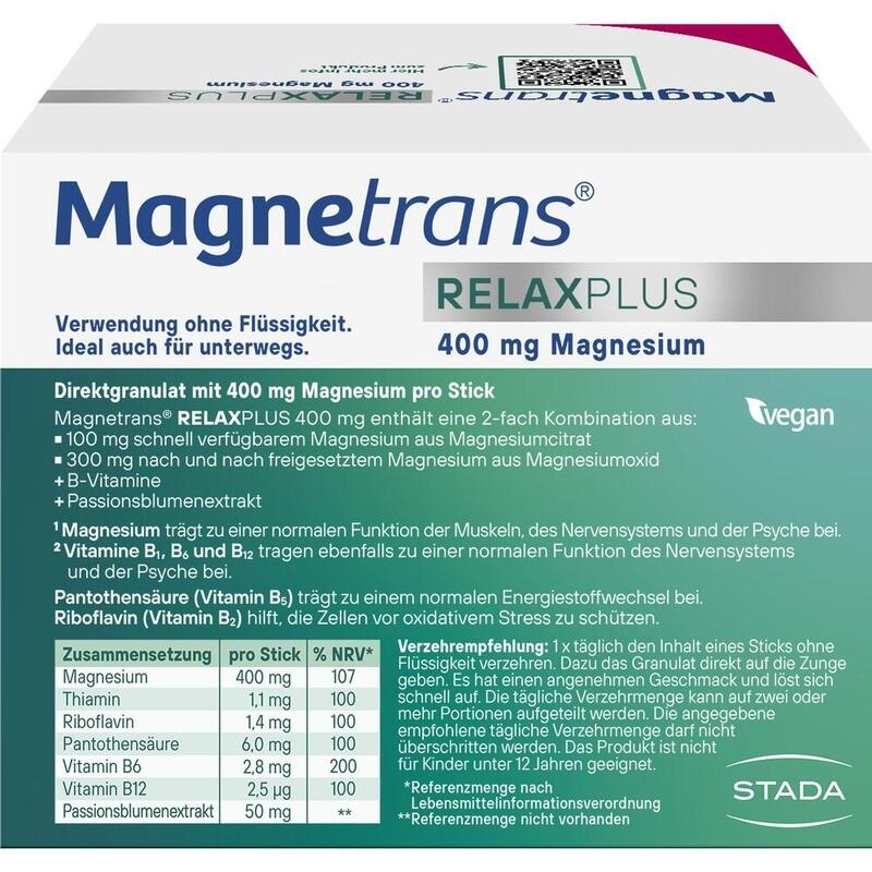 MAGNETRANS Relax+ 400 mg Granulat Sticks Blaubeere