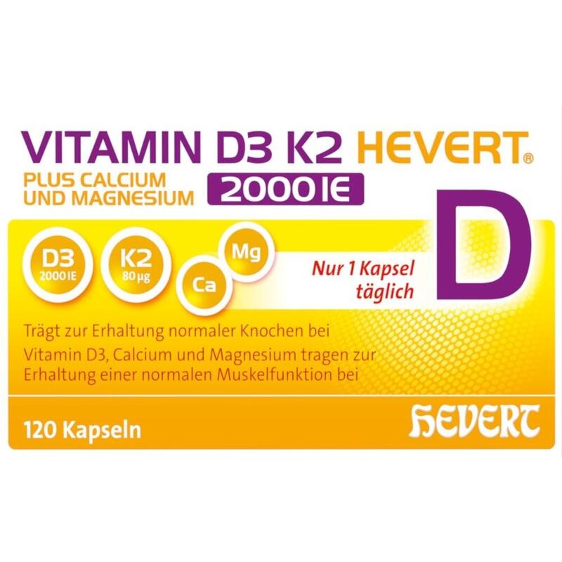 VITAMIN D3 K2 Hevert+Calcium u.Magnes.2000 IE Kps.