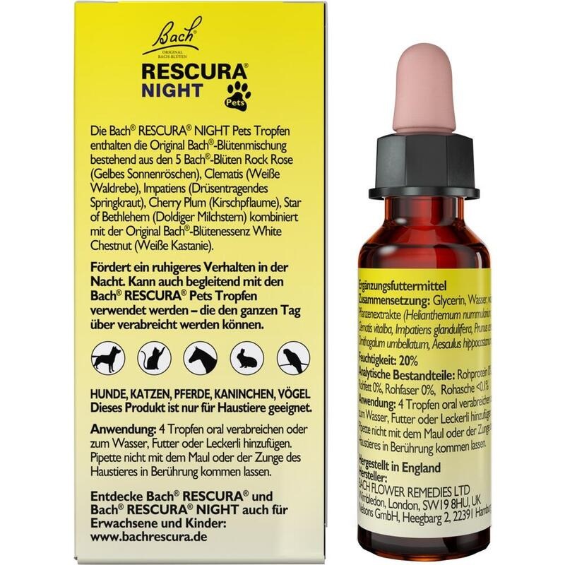 BACHBLÜTEN Original Rescura Night Pets Tro.alk.fr.