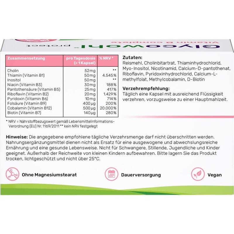 GLYCOWOHL Vitamin B complete+Inositol+Cholin Kaps.