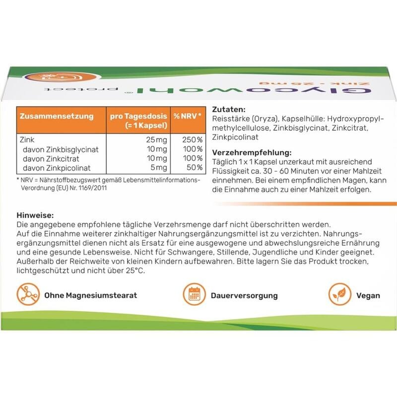 GLYCOWOHL Zink-Komplex 25 mg hochdosierte Kapseln
