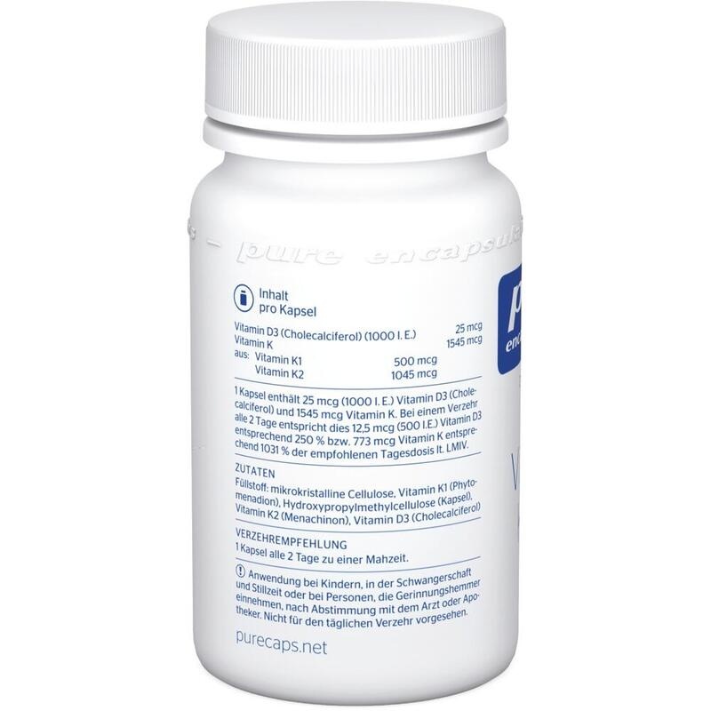 PURE ENCAPSULATIONS Vitamin K & D Kapseln