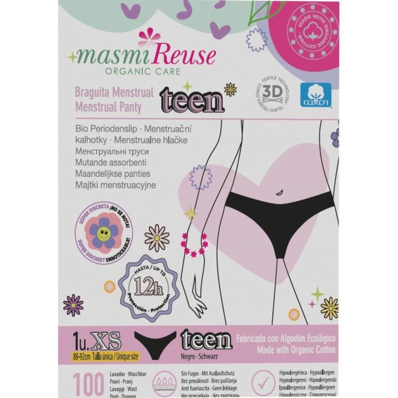 BIO PERIODENHÖSCHEN Girls Gr.XS BioBaumwolle MASMI