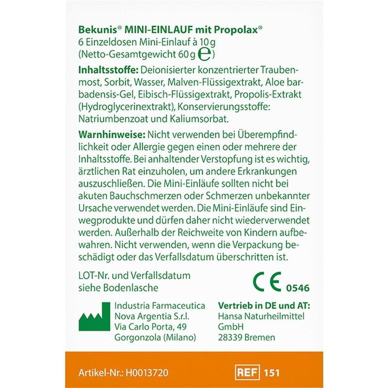 BEKUNIS Mini-Einlauf mit Propolax Klistiere