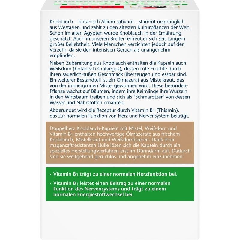 DOPPELHERZ Knobl.Kap.m.Mistel+Weißdorn+Vitamin B1