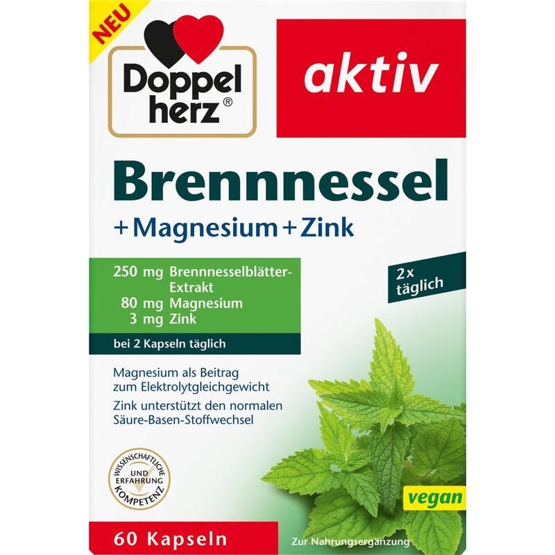 DOPPELHERZ Brennnessel+Magnesium+Zink Kapseln