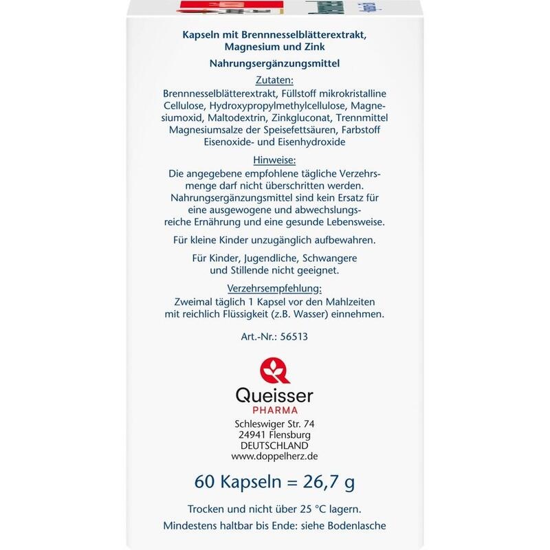 DOPPELHERZ Brennnessel+Magnesium+Zink Kapseln