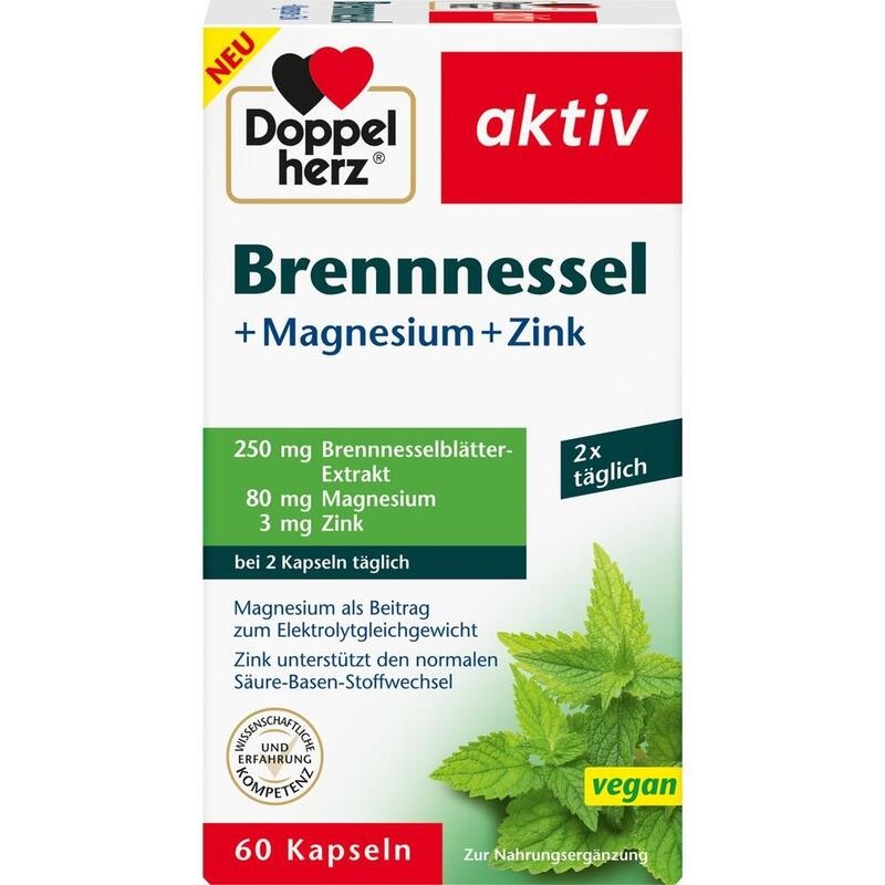 DOPPELHERZ Brennnessel+Magnesium+Zink Kapseln