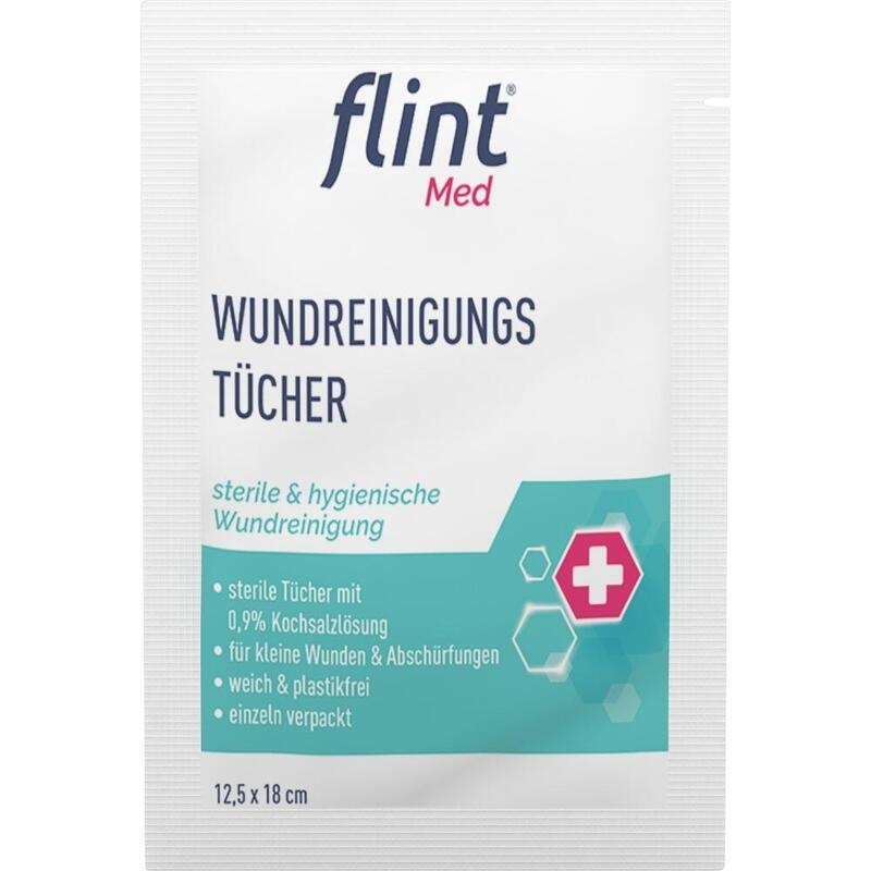 FLINT Med Wundreinigungstücher steril 12,5x18 cm