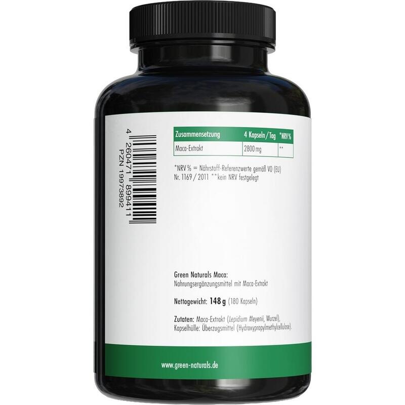 GREEN NATURALS Maca 2800mg hochdos.40:1 vegan Kps.