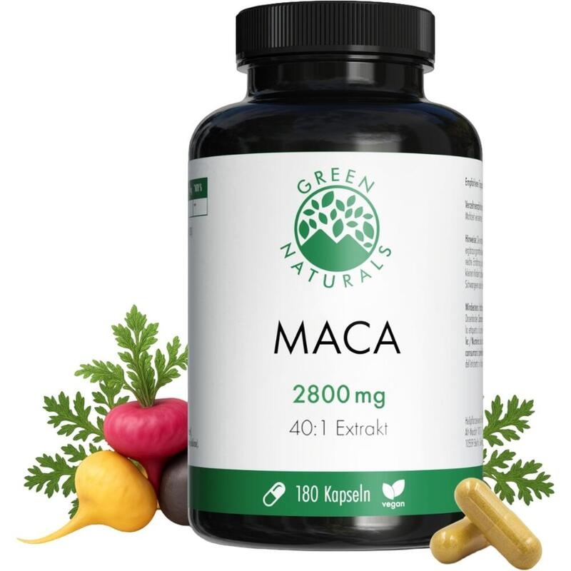 GREEN NATURALS Maca 2800mg hochdos.40:1 vegan Kps.