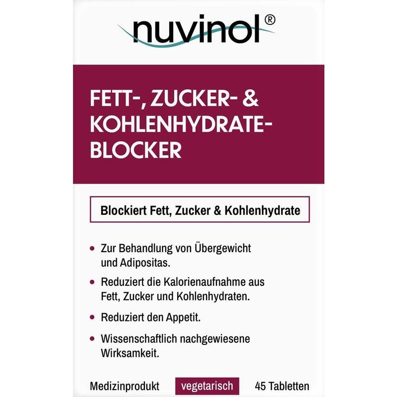 NUVINOL Fett- & Zucker- & Kohlenhydrateblock.Tabl.